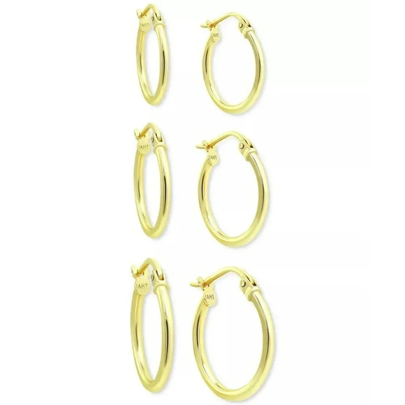 Giani Bernini Women's 3-Pcs Set Polished Round Hoop Earrings (MSRP $85) - Picture 3 of 5
